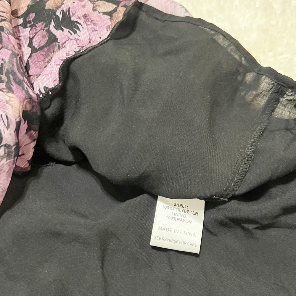 Lucy Paris Bristol Maxi Dress Purple Dark Floral V-neck Tiered Ruffled - Picture 15 of 15
